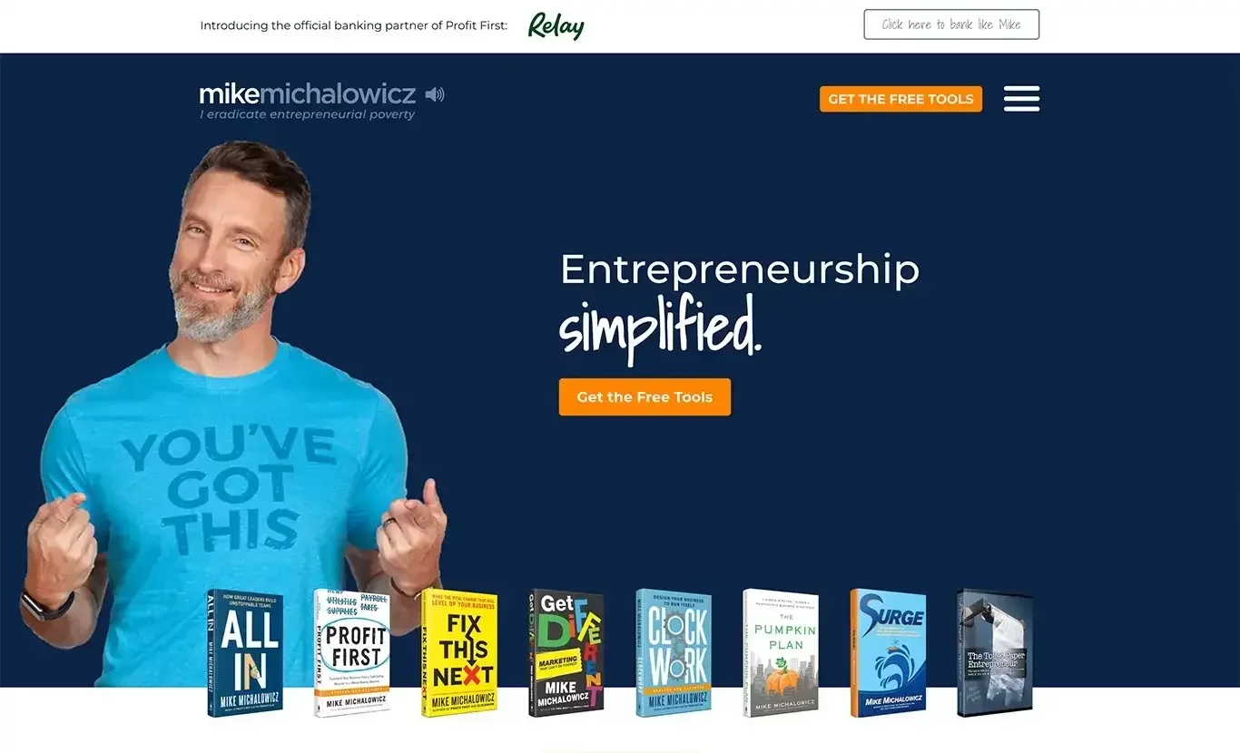 Best Author Website #19 Mike Michalowicz